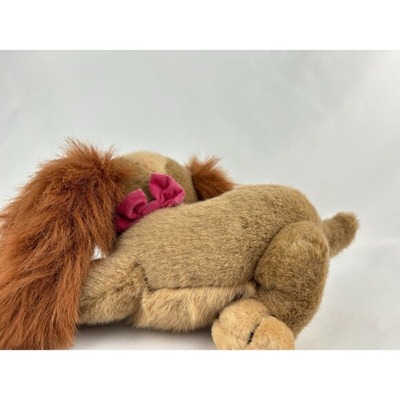 Vintage Disney Lady and the Tramp Plush Lady Laying Down Pink Bow Stuffed Animal - Picture 5 of 12